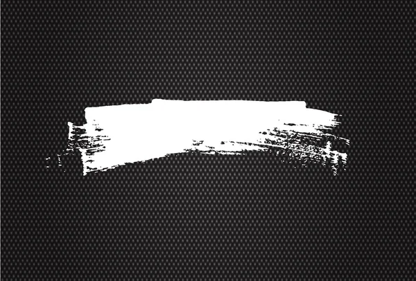 Vector trazo cepillo blanco sobre fondo de lona negro — Archivo Imágenes Vectoriales
