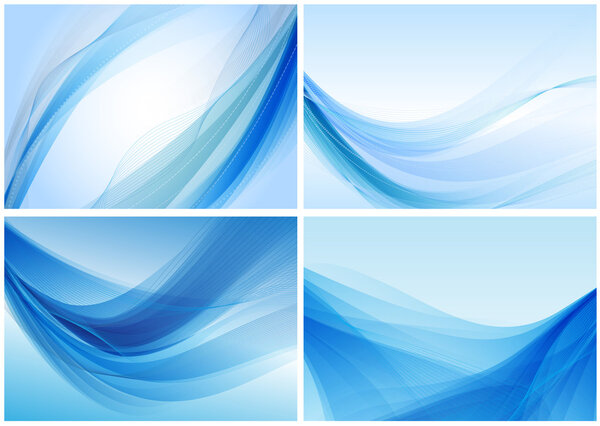 Blue abstract modern vector background set