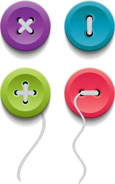 Set of four vector buttons with threads — Wektor stockowy