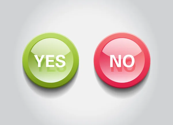 Yes and No vector round glossy web buttons — Wektor stockowy