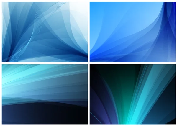 ブルー抽象的な現代的なベクトルの背景のセット — ストックベクタ