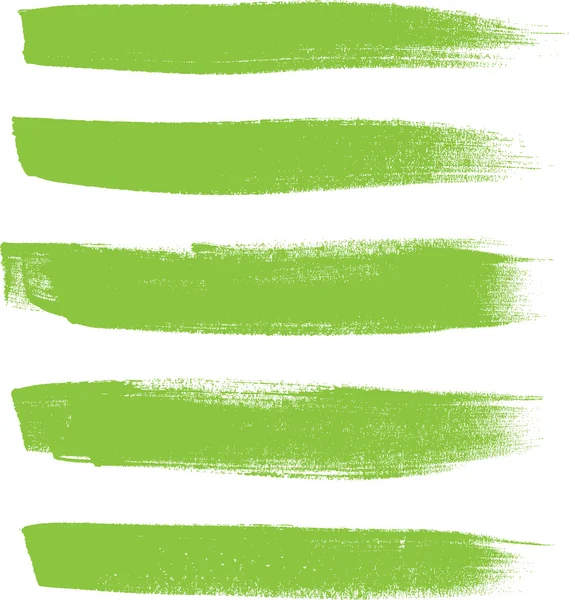 Green vector brush strokes collection — Stock Vector