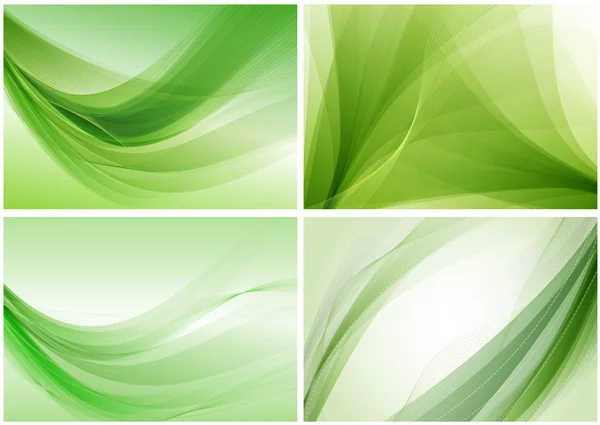 Green abstract modern vector background set — Stock Vector
