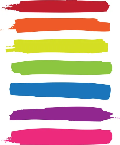 Rainbow vector brush strokes collection — Stock Vector