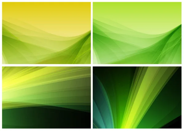 Green abstract set de fundal vectorial modern — Vector de stoc