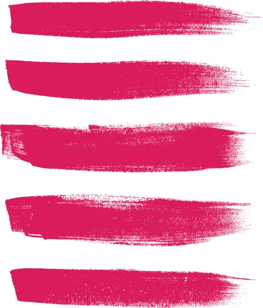 Pink vector brush strokes collection — Stock Vector