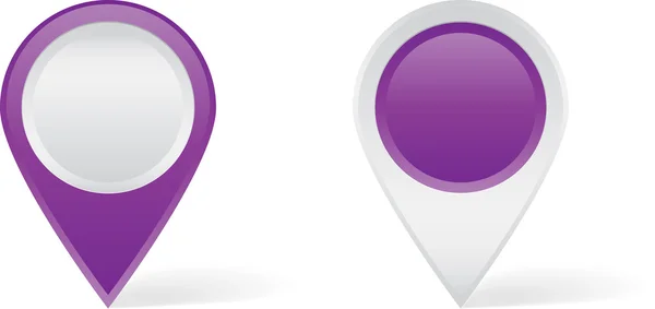 紫の地図のピン — ストックベクタ