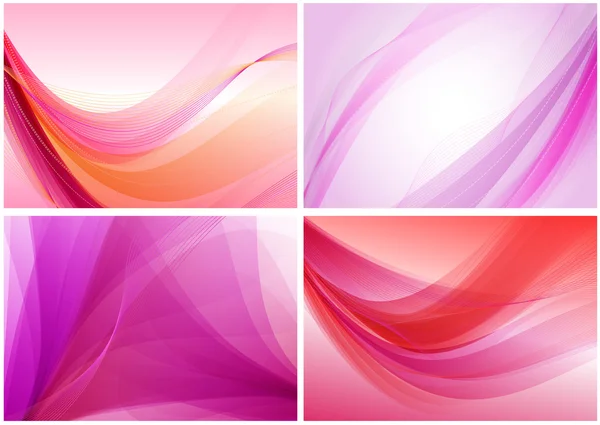 Paars - roze abstracte moderne vector achtergrond instellen — Stockvector