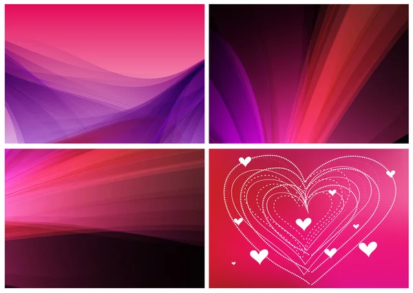 Purple abstract modern vector background set — Stock Vector