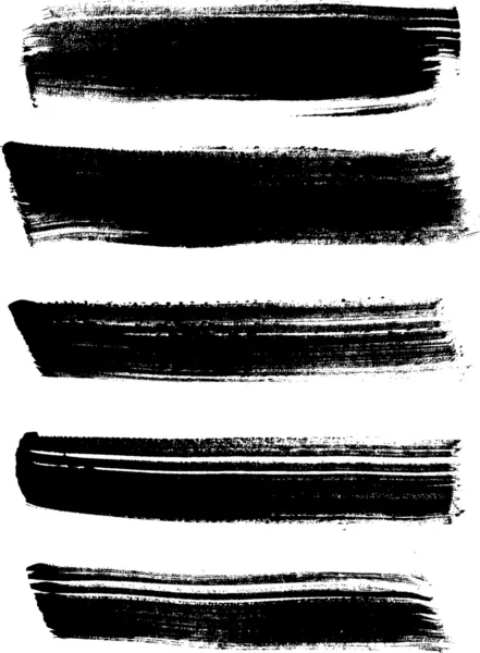 Black vector brush strokes collection — Stock Vector