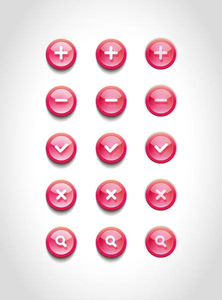 A set of glossy vector round web buttons — Stock Vector