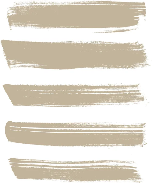 Beige vector brush strokes collection — Stock Vector