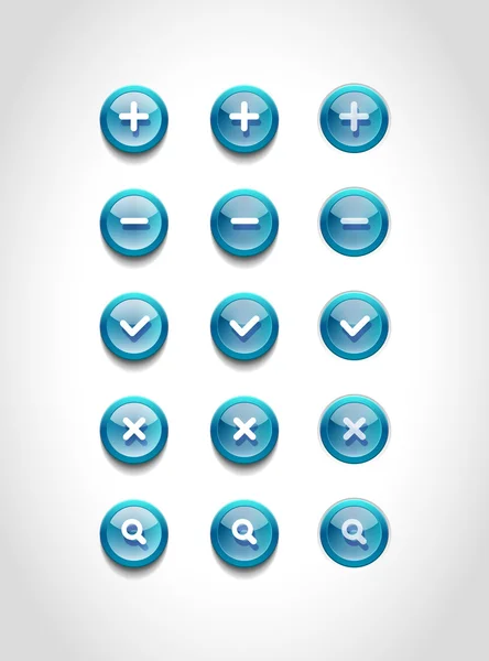 A set of glossy vector round web buttons — Stock Vector
