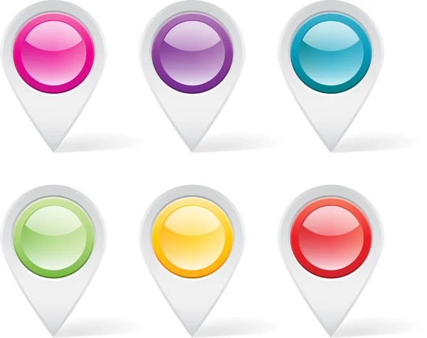 Set of colorful map markers — Stock Vector