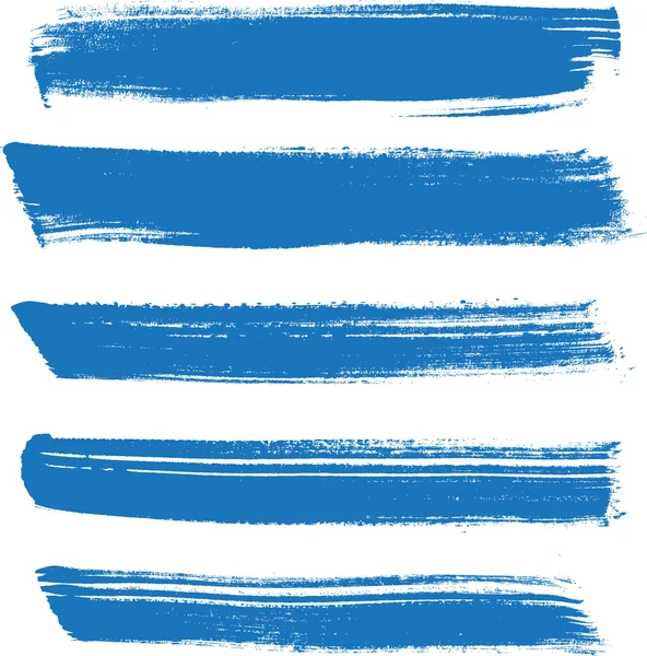 Blue vector brush strokes collection — Stock Vector