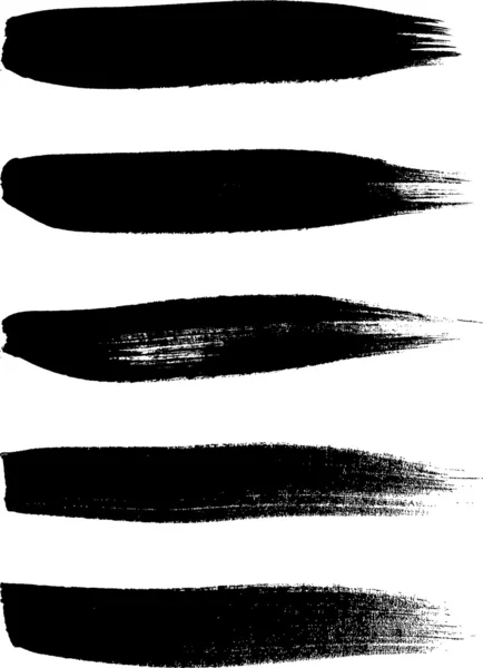 Black vector brush strokes collection — Stock Vector