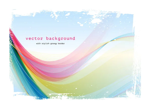 Renkli vektör pürüzsüz modern dalgalı arka plan aşınmış kenarlıklı — Stok Vektör