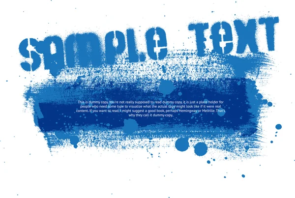 Blue vector hand painted grunge banner — Stock Vector
