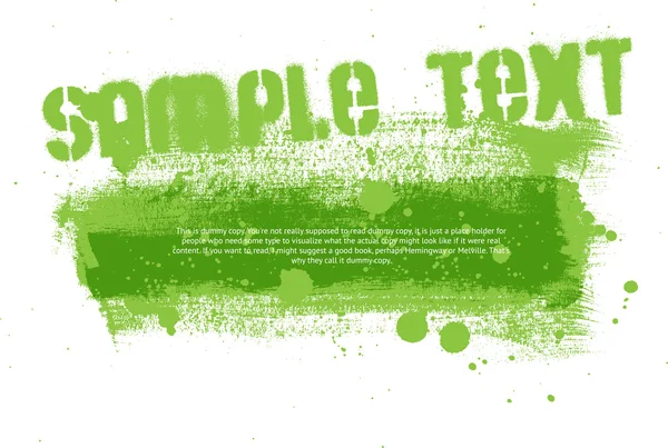 Green vector hand painted grunge banner — Stock Vector