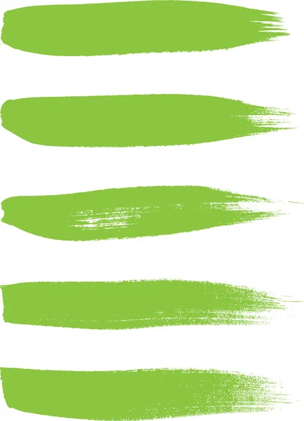 Green vector brush strokes collection — Stock Vector