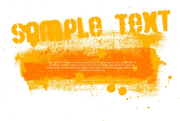 Orange - yellow vector hand painted grunge banner — Stock Vector