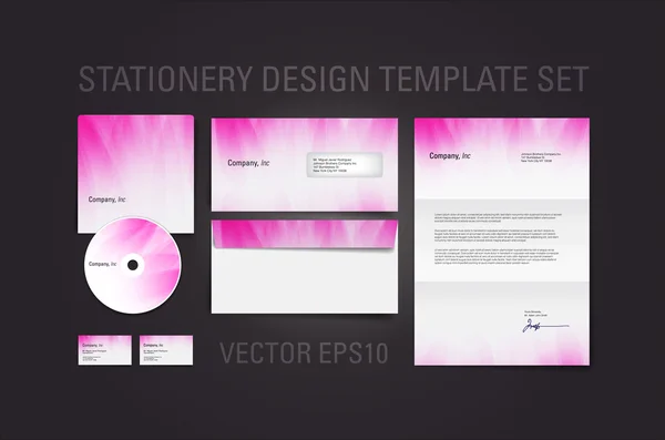 Purple vector stationery design template set — Stock Vector