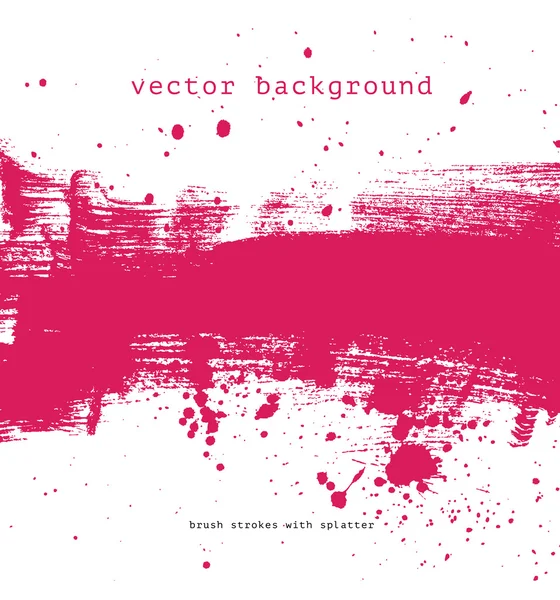 parlak pembe vektör fırça konturu el boyalı arka plan boya sıçramak ile