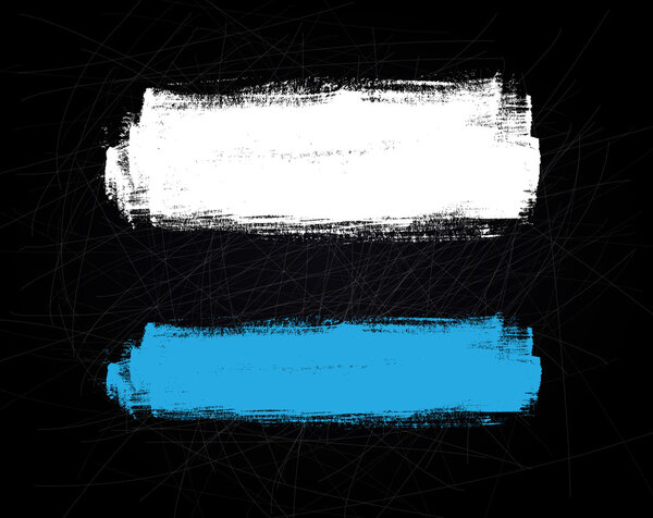 Abstract vector brush stroke on black scratched background