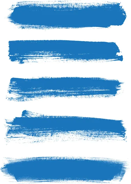 Blue vector brush strokes collection — Stock Vector