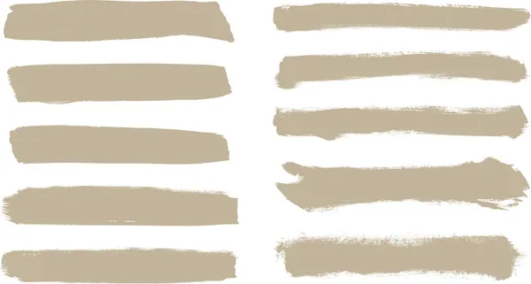 Beige vector brush strokes collection — Stock Vector