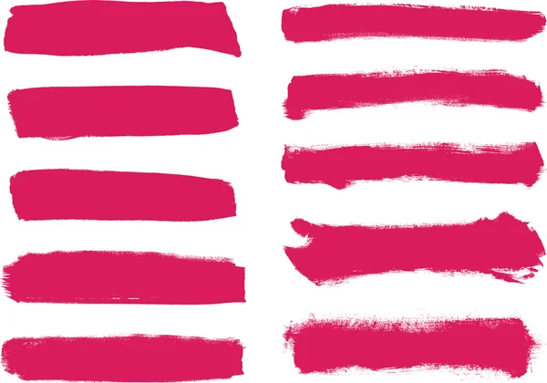 Pink vector brush strokes collection — Stock Vector