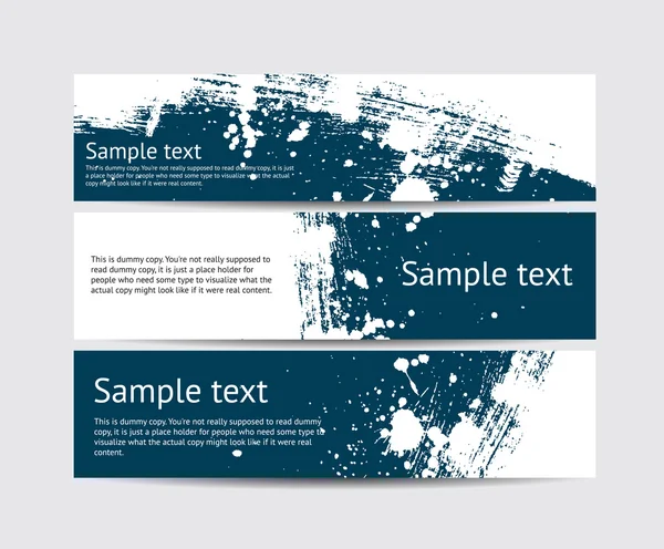 afiş ile boya splatters seti mavi vektör fırça konturu el boyalı