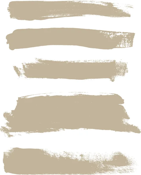 Colección de pinceladas abstractas vectoriales pintadas a mano beige — Vector de stock