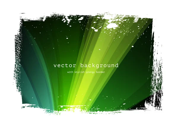 Green vector background with grungy border — Stock Vector
