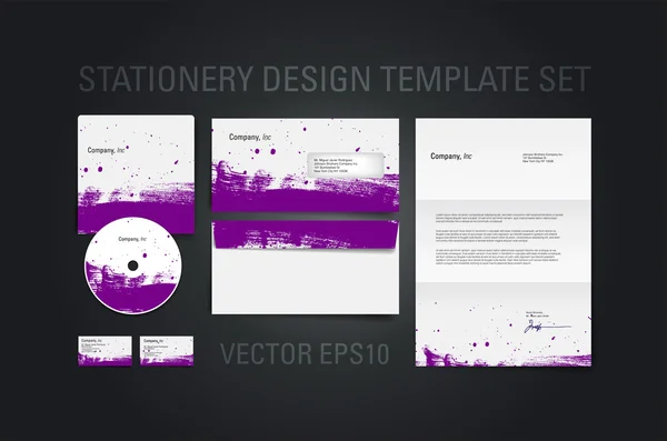 Фиолетовый векторный дизайн шаблона с текстурой мазков кистью — стоковый вектор