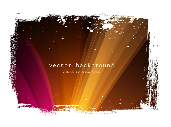 Orange - brown vector background with grungy border — Stock Vector