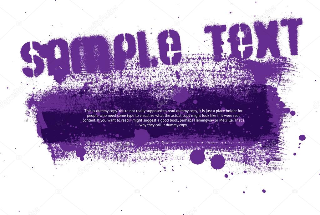 Purple vector hand painted grunge banner