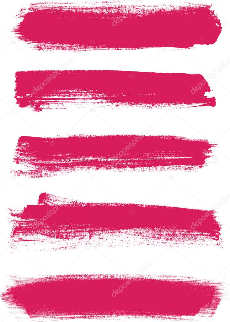 Pink vector brush strokes collection