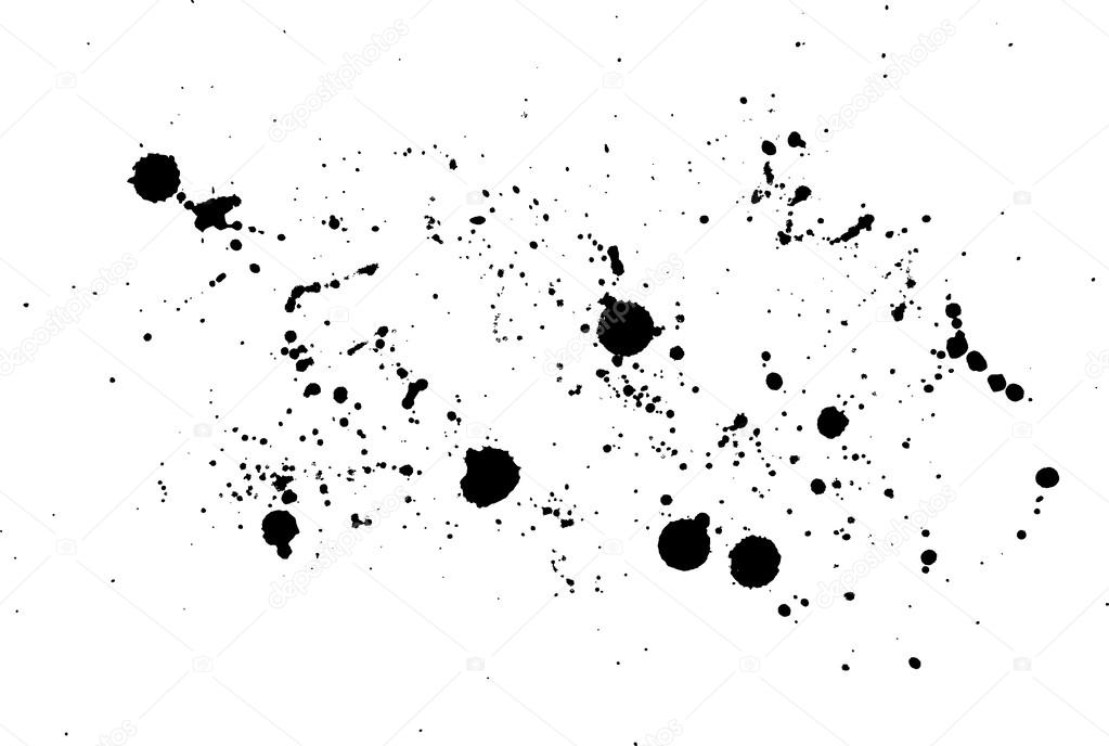 Black vector paint drops splatter