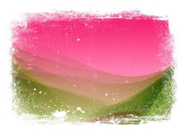 pembe ve yeşil grungy sınır ile pürüzsüz modern dalgalı arka plan aşınmış