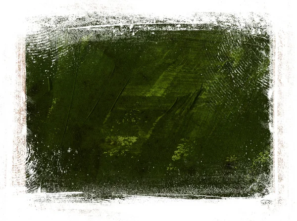 Sfondo tela dipinta a mano verde con bordo grungy — Foto Stock
