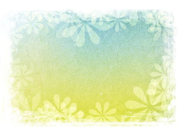 Floral background over an old paper texture with grungy messy border — Stock Photo, Image