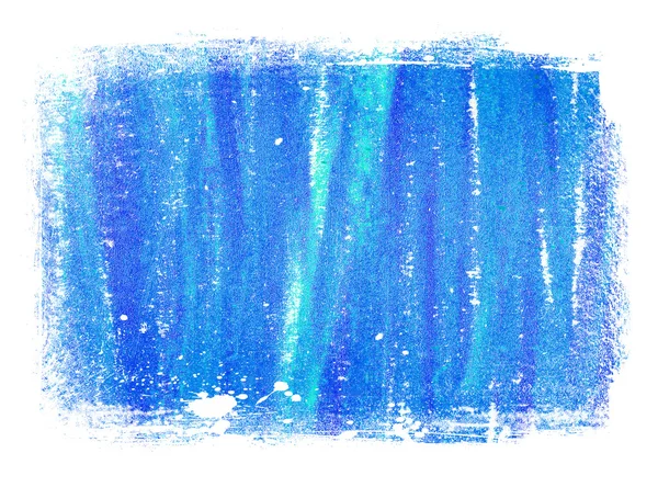 Blue abstract handgeschilderde achtergrondstructuur met grungy verweerde rand — Stockfoto