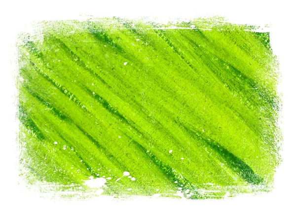Grüne abstrakte handbemalte Hintergrundstruktur mit grundigem, verwittertem Rand — Stockfoto