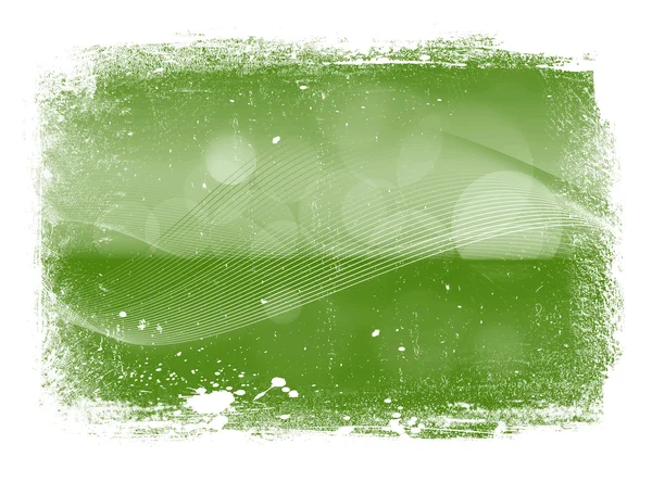 Vert porté lisse fond ondulé moderne avec bordure grungy — Photo