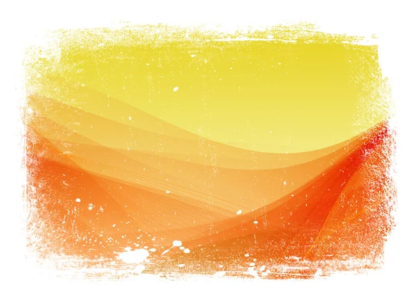 Жовтий і червоний зношений гладкий сучасний хвилястий фон з гранжевою межею — стокове фото