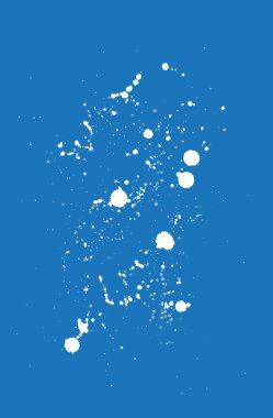Beyaz vektör boyama splatter mavi zemin düşer.