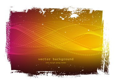 sıcak sarı - kırmızı pürüzsüz dalgalı arka plan aşınmış sınır vektör