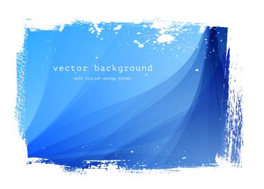 Mavi vektör pürüzsüz dalgalı arka plan aşınmış kenarlık