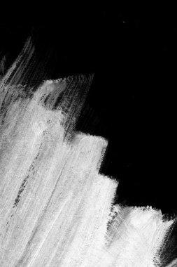 beyaz el fırça konturu arka plan siyah boyalı